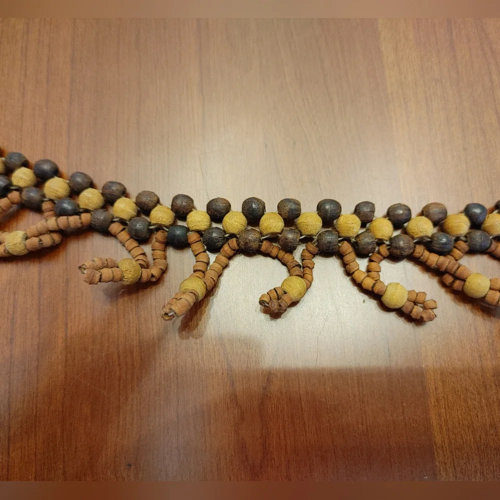 Handcrafted VTG Beaded Belt in Brown and Tan 30